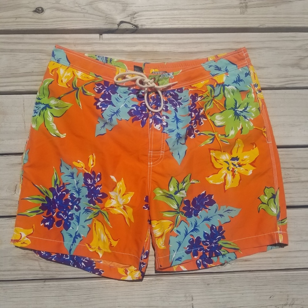 Vintage 90s Polo Ralph Lauren Hawaiian Swim Trunks